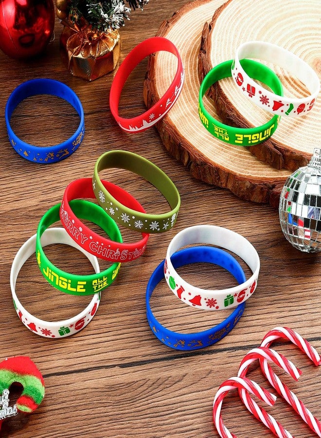 VICROIC 30 PCS Christmas Silicone Bracelets, Rubber Wristbands Bulk for Christmas Party Favors, Party Prizes, Goodie Bag Filler, Stocking Stuffers Decorations Gifts Supplies - Image 4